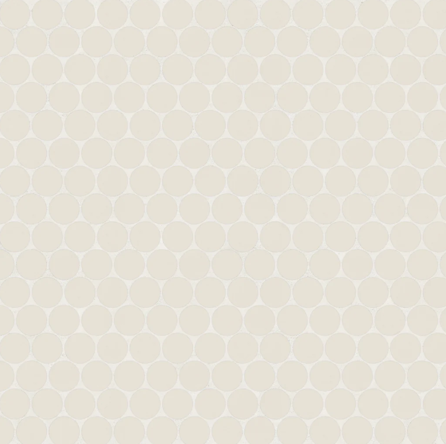 Marin 2" Penny Round Matte Porcelain Mosaic in Sand Dollar