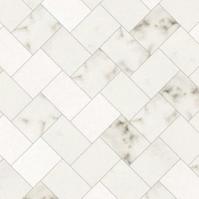 MOSAIC STATUARIO LUXE POL. HERRINGBONE (9X12 SHEET)