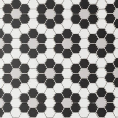 Le Cafe 1" x 1" Matte Porcelain Mosaic Tile - Deco Design 6