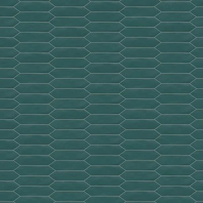 Reine 3" x 12" Picket Pattern Matte Ceramic Wall Tile in Dark Teal