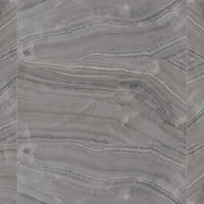 Gemma 24" x 48" Polished Porcelain Field Tile in Grey Onyx