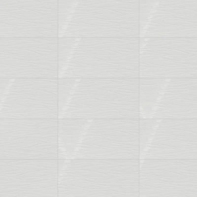 Showscape Stylish White, Rectangle, 12X24, Brushstroke, Textured