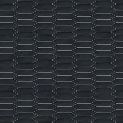 Reine 3" x 12" Picket Pattern Matte Ceramic Wall Tile in Black