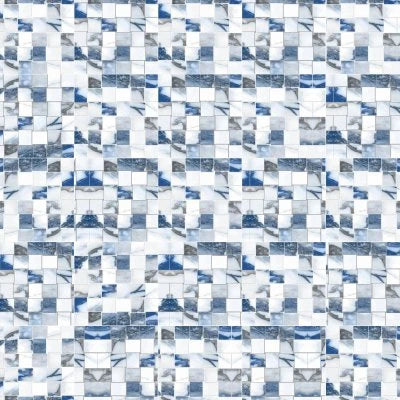 Crash Blue Natural BasketweaveMosaic