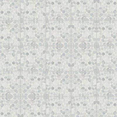 Waterbrook Medium Sliced Pebble Mosaic in White Carrara