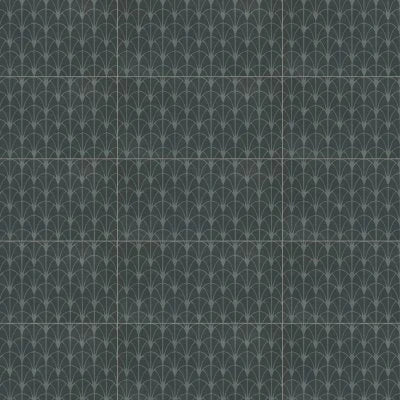 Wave 12" x 24" Honed Fan Deco Porcelain Tile in Coal