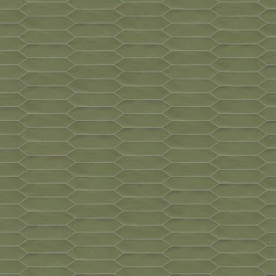 Reine 3" x 12" Picket Pattern Matte Ceramic Wall Tile in Castle Moss Green