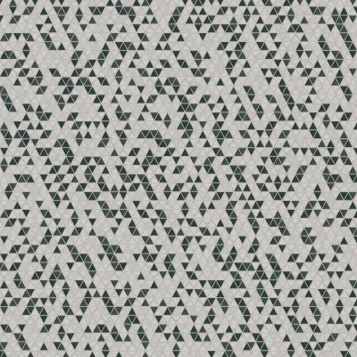 Kaikos 1.75" Triangle Glass and Stone Mosaic in Dark Green and Oriental White