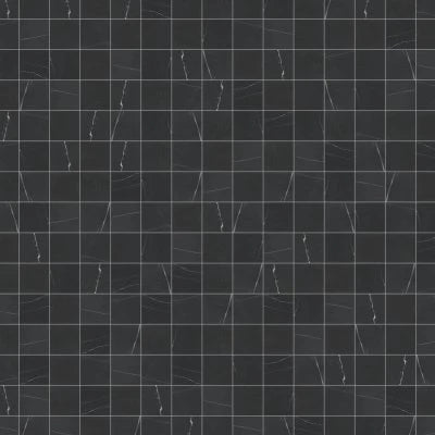 Monet 4" x 4" Honed Marble Decorative Tile in Nero Marquina