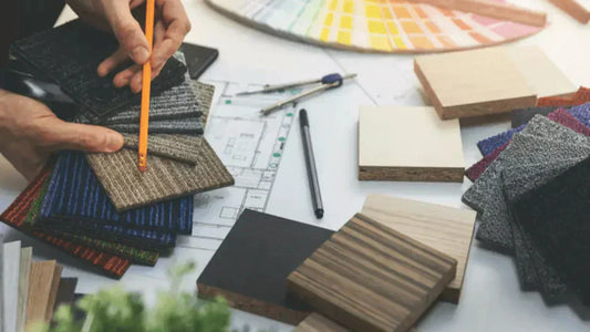 Variety of carpet and flooring samples displayed for clients at a flooring store in Colorado Springs.