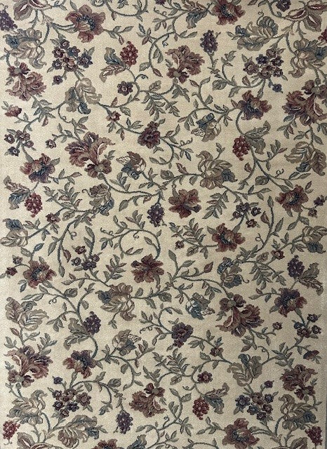 Shaw Area Rug,5'5"x7'8",Kathy Ireland Essentials, Flowers and Grapes Design