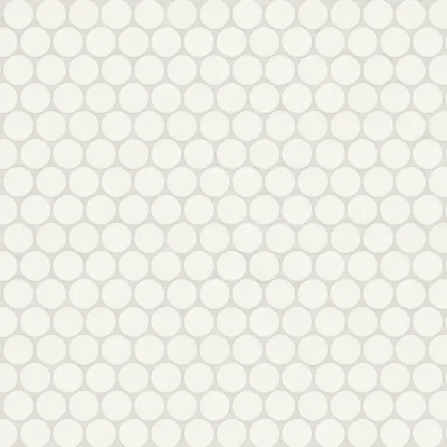 Marin 2" Penny Round Matte Porcelain Mosaic in Pearl White