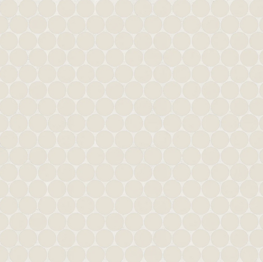 Marin 2" Penny Round Matte Porcelain Mosaic in Sand Dollar