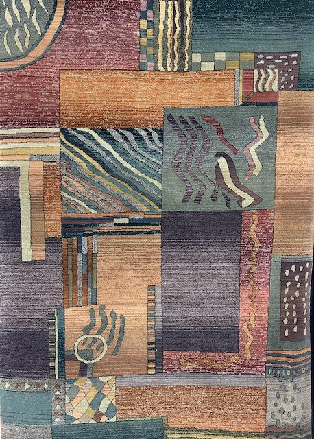 Sphinx Fantasy, 5'3"x7'9" Multi Color Modern Design