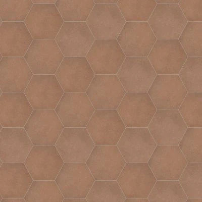 Makoto 10" x 11.5" Hexagon Matte Porcelain Tile in Umi Terracotta