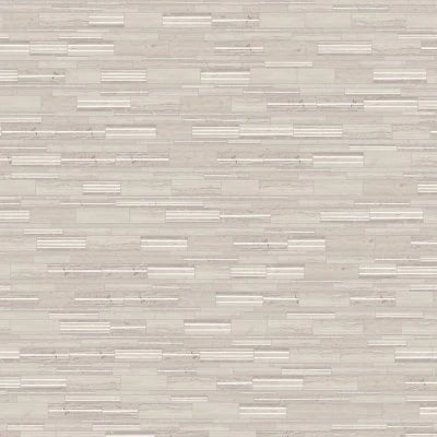 Limestone Chenille White, Modern Linear, Straight Edge, Polished