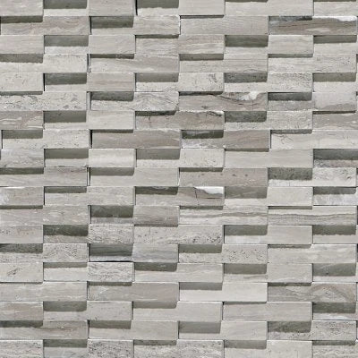 Limestone Chenille White, Cladding, 2 3/8X1/4, Straight Edge, Polished