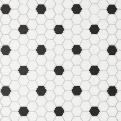 Le Cafe 1" x 1" Matte Porcelain Mosaic Tile - Deco Design 3