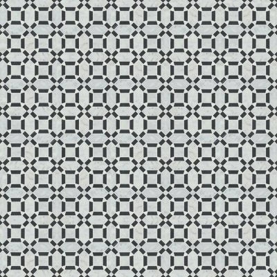 Matisse Mosaic 1 Marble Blend in White Carrara & Nero Marquina