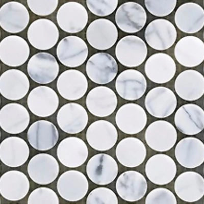Natural Stone Statuario Penny Round Mosaic