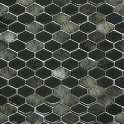 Iridium Anthracite Elongated Hex Mosaic