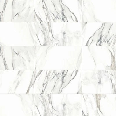 Prati 12" x 24" Polished Porcelain Field Tile in Calacatta Borghini Warm
