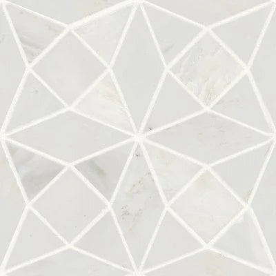 Monet Honed Marble Mosaic 5 Tile in Oriental White