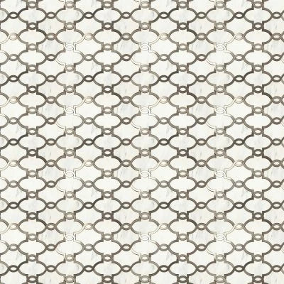 Castellina Stone Mosaics - White And Steel, Basilica, Straight Edge, Polished