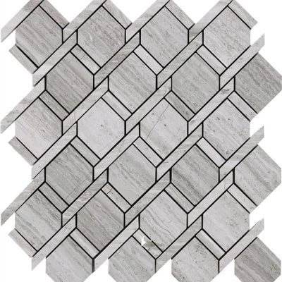 Natural Stone Wooden White Rope Mosaic