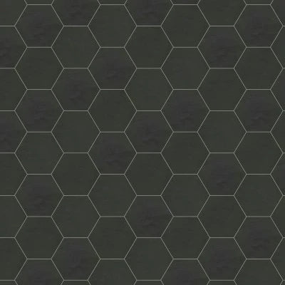 Allora 8.5" x 10" Hexagon Matte Porcelain Tile in Solid Black