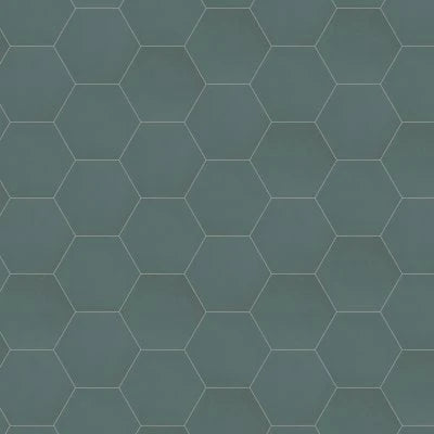 Makoto 10" x 11.5" Hexagon Matte Porcelain Tile in Arashi Blue