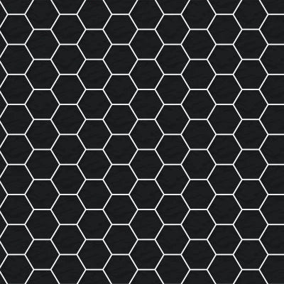 Monochrome Black 6x7 Hexagon