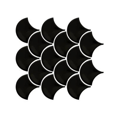 MOSAIC ARTISAN PLUS BLACK GLOSSY 3X3 FAN (10.5X10 SHEET)