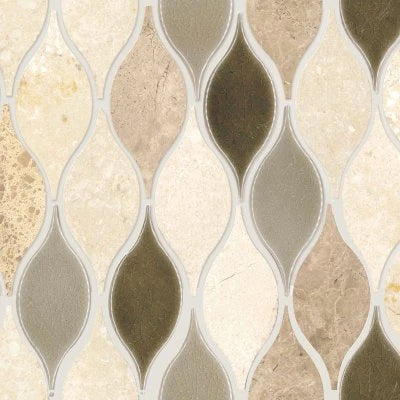 Decorative Accents Lumia Leaf Beige, Leaf, 2X3, Straight Edge, Polished