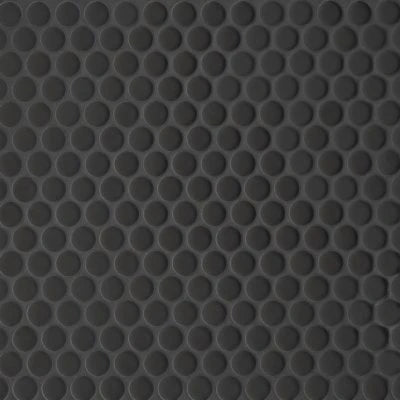 Le Cafe 3/4" x 3/4" Penny Round Matte Porcelain Mosaic Tile in Black