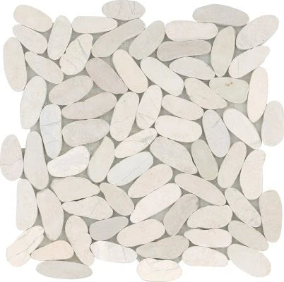 VENETIAN FLAT PEBBLES IVORY MOSAIC 12X12-PEB
