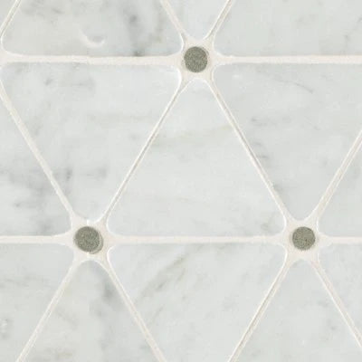 Marble Carrara White, Triangle, 2 3/4X2 1/2, Straight Edge, Polished