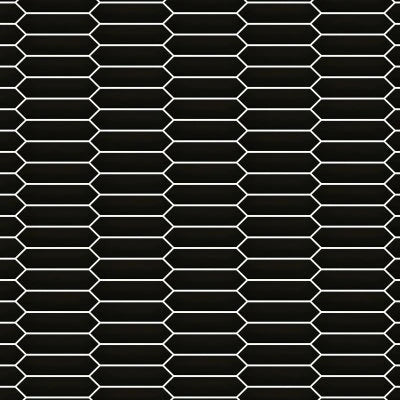 MOSAIC ARTISAN PLUS BLACK GLOSSY PICKET (11.5X11 SHEET)