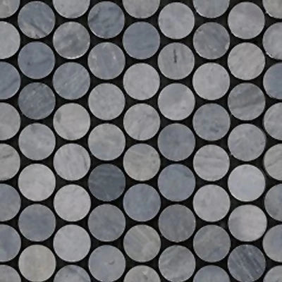 Natural Stone Wooden Silver Penny Round Mosaic