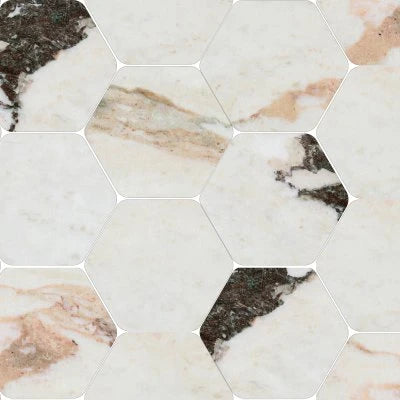 MOSAIC KOBE CALACATTA VIOLA NAT. 2X2 ROUNDED HEXAGON (12X13.5 SHEET)