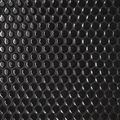 Le Cafe 3/4" x 3/4" Penny Round Glossy Porcelain Mosaic Tile in Black