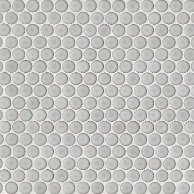 360 3/4" x 3/4" Penny Round Glossy Mosaic Tile in Dove Grey