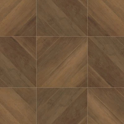 Antique 24" x 24" Wood Look Matte Porcelain Tile in Walnut