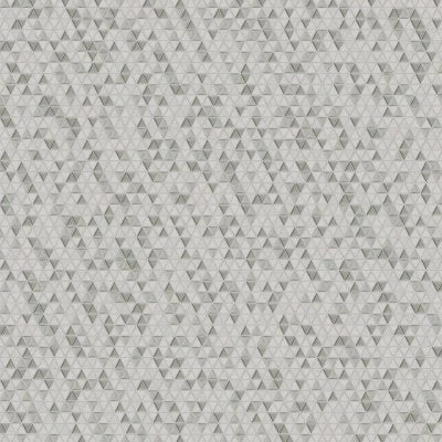 Kaikos 1.75" Triangle Glass and Stone Mosaic in Grey and Oriental White