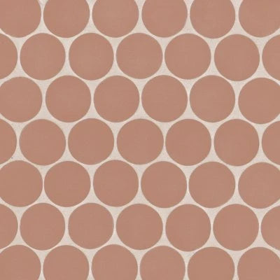 Makoto 2" Round Matte Porcelain Mosaic Tile in Umi Terracotta