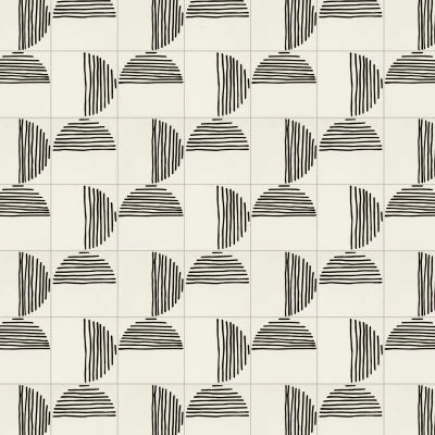 Rothko 9" x 9" Matte Ceramic Field Tile in Half Circle