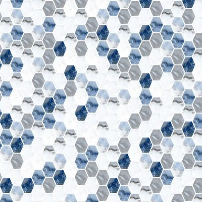 Crash Blue Natural HexMosaic