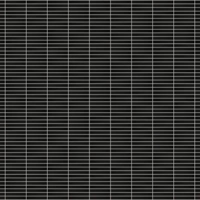 Le Cafe 1" x 6" Straight Stack Glossy Porcelain Mosaic Tile in Black