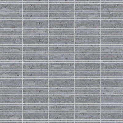 Prati 1" x 12" Honed Porcelain Mosaic in Breccia Grey