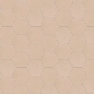 Makoto 10" x 11.5" Hexagon Matte Porcelain Tile in Momoiro Blush